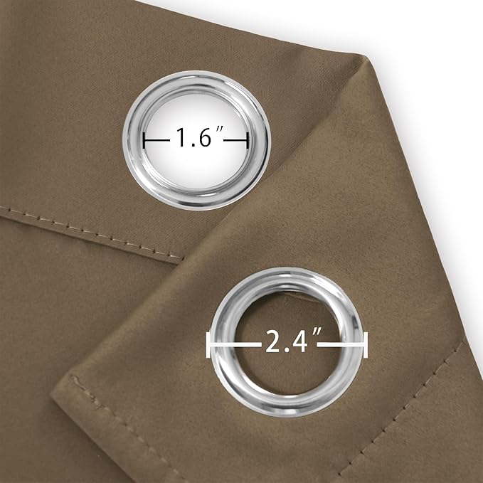 LEMOMO Brown Thermal Blackout Curtains/38 x 84 Inch/Set of 2 Panels Room Darkening Curtains for Bedroom