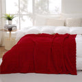 Puncuntex Red Throw Blanket 108"×90" inches Fuzzy 3D Jacquard Decorative Flannel Fleece Super Soft Plush Cozy Blanket for Couch Sofa Chair Lightweight