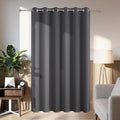 Joydeco Blackout Patio Sliding Door Curtains 84 Inches Long, Grommet Privacy Room Divider Curtains, Extra Wide Thermal Blackout Drapes for Bedroom Living Room (Grey, 80Wx84L, 1 Panel)