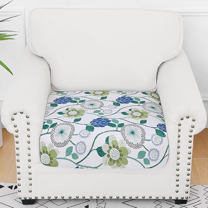 Smiry Printed Couch Cushion Covers, Stretch Soft Couch Covers for Sofa, Washable Non-Slip Sofa Slipcover Furniture Protector for Indoor and Outdoor (1 Pack, Light Green)