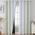 Estelar Textiler Blackout Curtains 102 Inches Long 2 Panels for Living Room, Sage Green and Greyish White Thermal Insulated Full Light Blocking Ombre Grommet Drapes for Bedroom, 52Wx102L