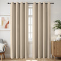 Joydeco Blackout Curtains 84 Inch Length 2 Panels Set, Thermal Insulated Long Curtains& Drapes 2 Burg, Room Darkening Grommet Drapes for Bedroom Living Room Window (Light Beige, W52 x L84 Inch)
