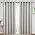 Yakamok Blackout Curtains Room Darkening Thermal Insulated Window Panels,Solid Grommet Top Drapes for Bedroom/Living Room(70Wx84L, Light Beige, 2 Panels)