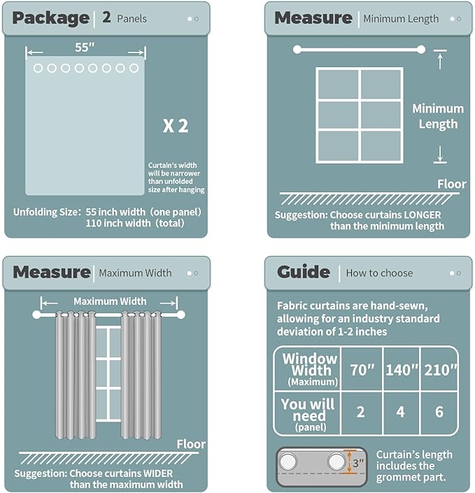 BGment Room Darkening Curtains for Bedroom - Grommet Thermal Insulated Window Treatments Light Blocking Curtains for Living Room, Set of 2 Panels, Each 55 x 69 Inch, Pure White