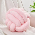 Uvvyui Knot Pillow Ball, Soft Home Decorative Pillows, Round Throw Pillow, Handmade Knotted Plush Pillow, Round Boucle Pillow Cushion (11 Inches Pink)