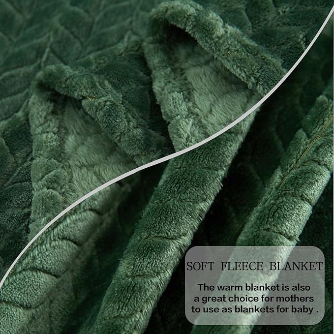 inhand Fleece Blanket for Bed, Super Soft Flannel Cozy King Bed Blanket for Adults, Washable Lightweight Fuzzy Bed Blanket for Office Sofa, Warm Plush Blankets for All Season (90"×108", Green)