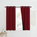 NICETOWN 100% Blackout Curtains with Black Liner Backing, Thermal Insulated Curtains for Living Room, Noise Reducing Drapes for Christmas, Burgundy Red, 37" x 50" Per Panel, Set of 2