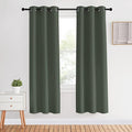 NICETOWN Thermal Insulated Curtains Blackout Draperies, Dark Mallard, Set of 2, 34 by 70 inches Long, Window Treatment Solid Grommet Room Darkening Drape Panels for Bedroom