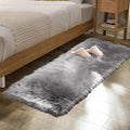 ORINOVA Silver Grey Faux Sheepskin Washable Shaggy Fur Area Rugs for Living Room Bedroom 2x6 Fluffy Nursery Rug Runner Teen Room Décor