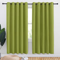 NICETOWN Bedroom Curtains Blackout Drapery Panels, 2 Panels, 70 x 72 inches, Fresh Green, Three Pass Microfiber Thermal Insulated Solid Ring Top Blackout Window Curtains/Drapes