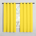 NICETOWN Bedroom Curtain Panels Draperies, Thermal Insulated Solid Grommet Curtains/Drapes (Bright Yellow, 1 Pair, 55 by 68-inch)