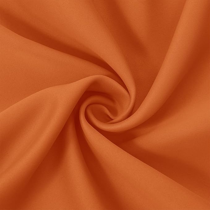LEMOMO Orange Blackout Curtains 66 x 63 Inch Length/Set of 2 Curtain Panels/Thermal Insulated Room Darkening Blackout Curtains for Bedroom
