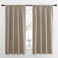 NICETOWN 2 Panels Blackout Curtains, Rod Pocket Thermal Insulated Curtains for Bedroom, Room Darkning Shading Blinds Modern Home Decoration for Living Room, Home Office, W42 x L63 in, Soft Taupe