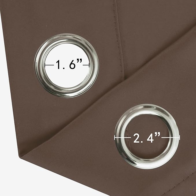 LEMOMO Blackout Curtains 52 x 120 Inch Long Chocolate Curtains Set of 2 Panels Room Darkening Curtains for Bedroom and Living Room