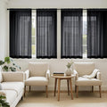 MIULEE Black Sheer Curtains 63 Inches Long, 4 Panels Set, Light Filtering Halloween Rod Pocket Voile Drapes for Living Room and Bedroom, Airy Soft Fabric Window Treatments, 42 x 63 Inches