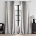 Topfinel 95 Inches Length Custom Blackout Linen Curtains Back Tab Pinch Pleated Noise Cancelling Curtains with Pin Hooks for Traverse Burlap Viral Drapes 2 Panels for Living Room Bedroom Grey