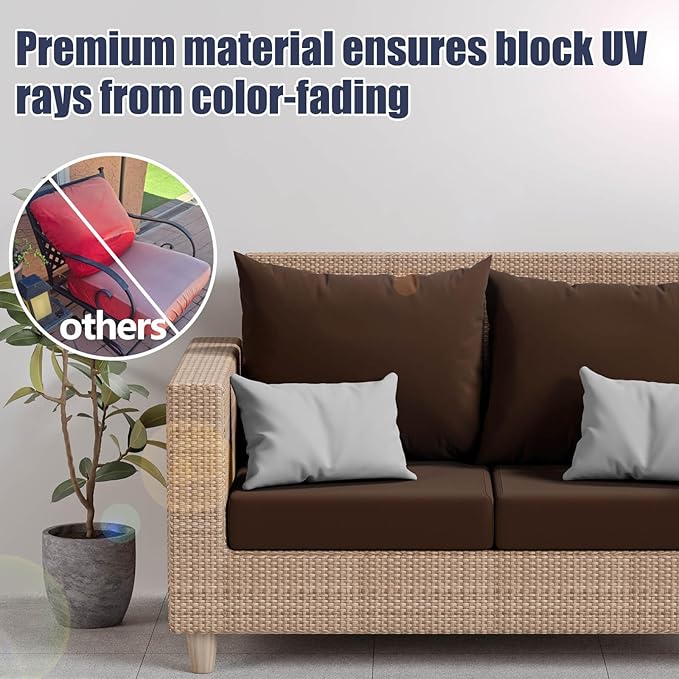 8Pcs Stretch Patio Cushion Covers, Outdoor Couch & Sofa Replacement Slipcovers for Patio Furniture Cushion Covers, Washable Reusable Furniture Protector