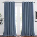 NICETOWN Patio Blackout Curtain Panels - Thermal Insulated Grommet Blackout Drapes Light Blinds Room Darkening Window Treatments for Villa/Cottage (2 Panels, W80 x L95, Stone Blue)