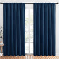NICETOWN Living Room Curtains, Blackout Draperies, Moroccan Blue, 1 Pair, 70 x 84-inch, Home Decorations Thermal Insulated Solid Rod Pocket Blackout Drapes for Cafe