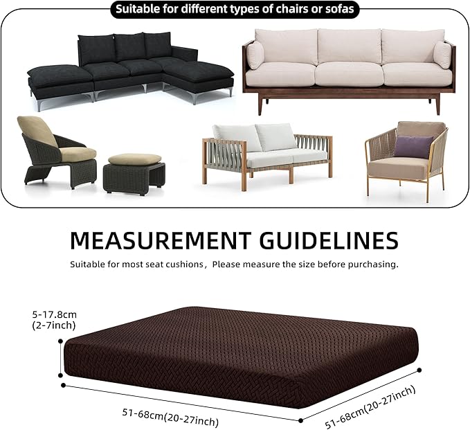 Outdoor Cushion Covers Set,12PCS Patio Furniture Couch Seat Slipcovers, Replacement for Sofa Sectional Chair(Cover，Only)