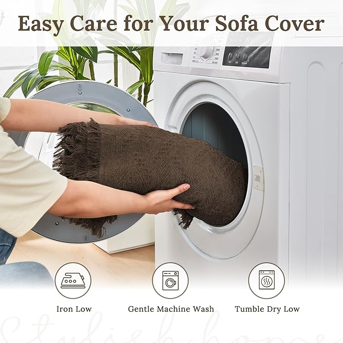 HOMERILLA Sectional Couch Covers for Sectional Sofa L Shaped Couch Cover Blanket 2 Pieces Sofa Covers Sectional Couch Cover L Shape Furniture Protector (Chocolate, X-Large)