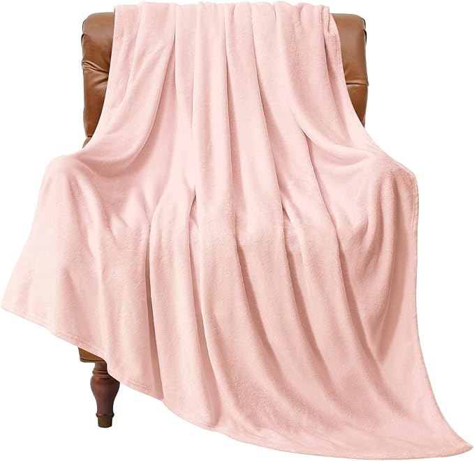BEDELITE Fleece Blanket Pink Morn Throw Blankets for Couch & Bed, Luxury Plush Cozy Fuzzy Blanket 50" x 60", Super Soft Warm Lightweight Throw Blanket for Travel Camping