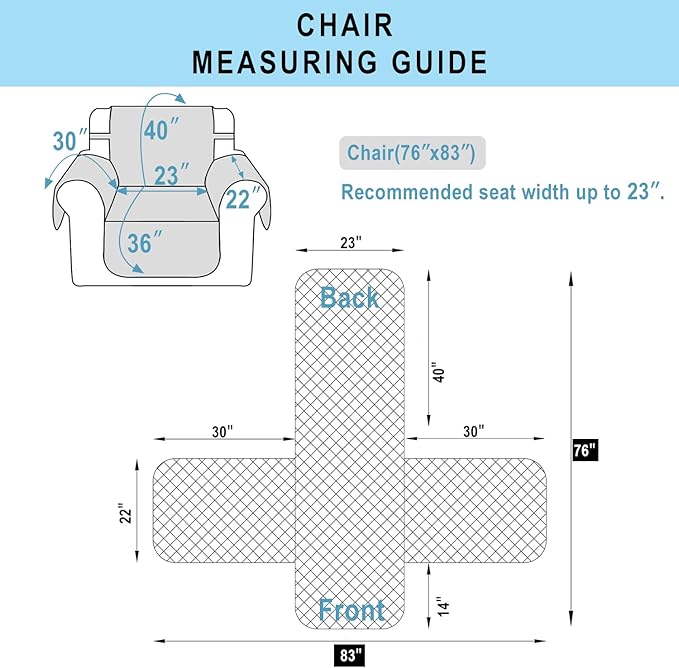 Recliner Chair Covers Reversible Sofa Cover Couch Cover for Pets Lazy Boy Furniture Protector(23''Chair,Camel/Beige)