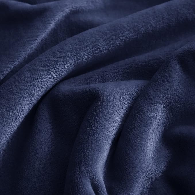 KMUSET Fleece Blanket Twin Size Navy Lightweight Throw Blanket Super Soft Cozy Microfiber Blanket Factory Shop