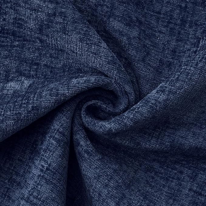 MIULEE Pack of 2 Couch Throw Pillow Covers 16x16 Inch Navy Blue Farmhouse Decorative Pillow Covers with Stitched Edge Soft Chenille Solid Dyed Spring Pillow Covers for Sofa Bed Living Room