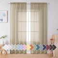 Simplebrand Taupe Sheer Curtains 84 Inches Long 2 Panels, Light Filtering Rod Pocket Solid Color Kakhi Taupe Brown Elegant Window Sheer Curtains & Drapes for Living Room, Bedroom (42" W x 84" L)