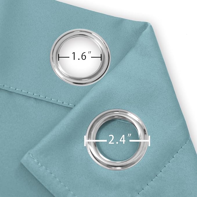LEMOMO Blackout Curtains 66 x 95 inch/Stone Blue Curtains Set of 2 Panels/Thermal Insulated Room Darkening Bedroom Curtains