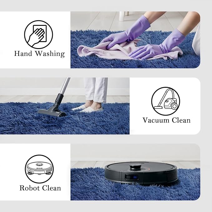 3x5 Rug, Bedside Preppy Dorm Area Rug, College Essentials Small Carpets for Bedroom, Anti Slip Living Room Rugs Home Decor (Royal Blue, 3 x 5)