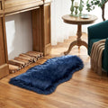 EasyJoy Ultra Soft Fluffy Shaggy Area Rug Faux Fur Rug Chair Cover Seat Pad Fuzzy Area Rug for Bedroom Floor Sofa Living Room (2 x 4 ft Sheepskin, Dark Blue)