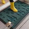 GORILLA GRIP 100% Waterproof All-Season WeatherMAX Doormat, US Designed Natural Rubber, Stain and Fade Resistant, Low Profile Indoor Outdoor Door Mats, Easy Clean Patio Mat, 29x17, Green Snowscape