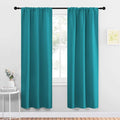 NICETOWN Peacock Blue Blackout Curtains Panels for Window, Thermal Insulated Rod Pocket Blackout Drapes/Draperies for Living Room (2 Panels, W34 x L72 inches)