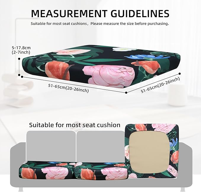 Outdoor Cushion Covers Set,8PCS Patio Furniture Couch Seat Slipcovers, Replacement for Sofa Sectional Chair(Cover，Only)