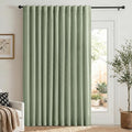 100% Blackout Shield Linen Blackout Curtains for Bedroom 96 Inches Long, Back Tab/Rod Pocket Living Room Drapes, Thermal Insulated Blackout Curtains 1 Panel Set, 100" W x 96" L, Sage