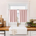 RYB HOME 100% Blackout Short Curtains for Small Window, Thermal Insulated Total Room Darkening Noise Reducing Curtains for Basement Bathroom RV Cars, 29 inches Wide by 24 inches Long, Baby Pink