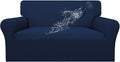 Easy-Going 100% Waterproof Loveseat Couch Cover, Dual Waterproof Sofa Cover, Stretch Jacquard Sofa Slipcover, Leakproof Furniture Protector for Kids, Pets, Dog and Cat (Loveseat, Navy)