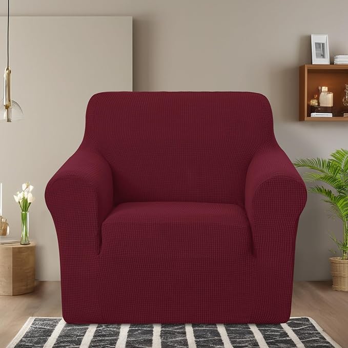 U-NICE HOME Recliner Chair Covers Stretch Couch Cover Sofa Cover Sofa Slipcover Furniture Protector for Chair Cover Pet Friendly(Armchair, Burgundy)
