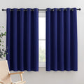 NICETOWN Blackout Curtain Panels for Bedroom, Royal Blue, 2 Panels, W70 x L63-inch, Grey, Thermal Insulated Grommet Top Blackout Draperies and Drapes for Basement