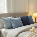 Blue Set of 4 Decorative Throw Pillow Covers (20x20 Inch) – 20x20in