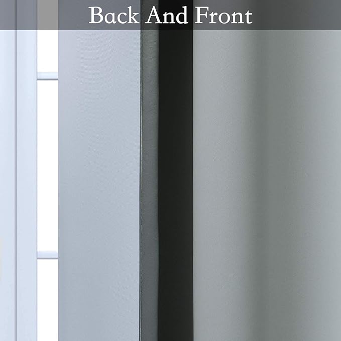 SimpleHome Ombre Room Darkening Curtains for Living Room, Light Blocking Grey to Greyish White Thermal Insulated Grommet Window Curtains/Drapes for Bedroom, 2 Panels, 42x72 inches Length