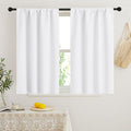 RYB HOME Short Curtains for Bedroom, Room Darkening Insulated Summer Heat Light UV Blocking Energy Saving Drapes for Nursery, Width 34 by Length 48, Pure White, Set of 2