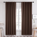 Deconovo Blackout Curtains, Thermal Insulated, W52 x L84 2 Panels, Back Tab, Machine Washable, Room-Darkening Drapes for Bedroom/Living Room Chocolate