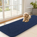OLANLY Dog Door Mat for Muddy Paws 59x20, Absorbs Moisture and Dirt, Absorbent Non-Slip Washable Doormat, Quick Dry Chenille Mud Mat for Dogs, Entry Indoor Entryway Carpet for Inside Floor, Dark Blue