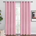 NICETOWN Crystal Pink Blackout Curtains Grommet - Home Decorations Thermal Insulated Solid Grommet Top Blackout Living Room Panels/Drapes for Gift (1 Pair, 55 x 86 inches)