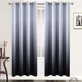 Gradient Color Ombre Blackout Curtains Black Thickening Polyester Eyelet Top Panels Thermal Insulated Grommet Window Treatment Drapes for Living Room/Bedroom (Black, 52W x 72L / 2 Panels)