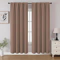 CUCRAF Khaki Blackout Curtains 72 inch Length 2 Panels Set, Rod Pocket Room Darkening Drapes for Bedroom Living Room, Insulated Thermal Light Blocking Window Curtain (W52 x L72 Inch)