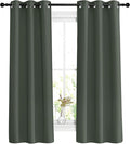NICETOWN Bedroom Curtains 63 inch Length 2 Panels - Grommet Top Blackout Room Darkening Sound Reduction Privacy Thermal Drapes for Flat/Laundry, Dark Mallard, W37 x L63